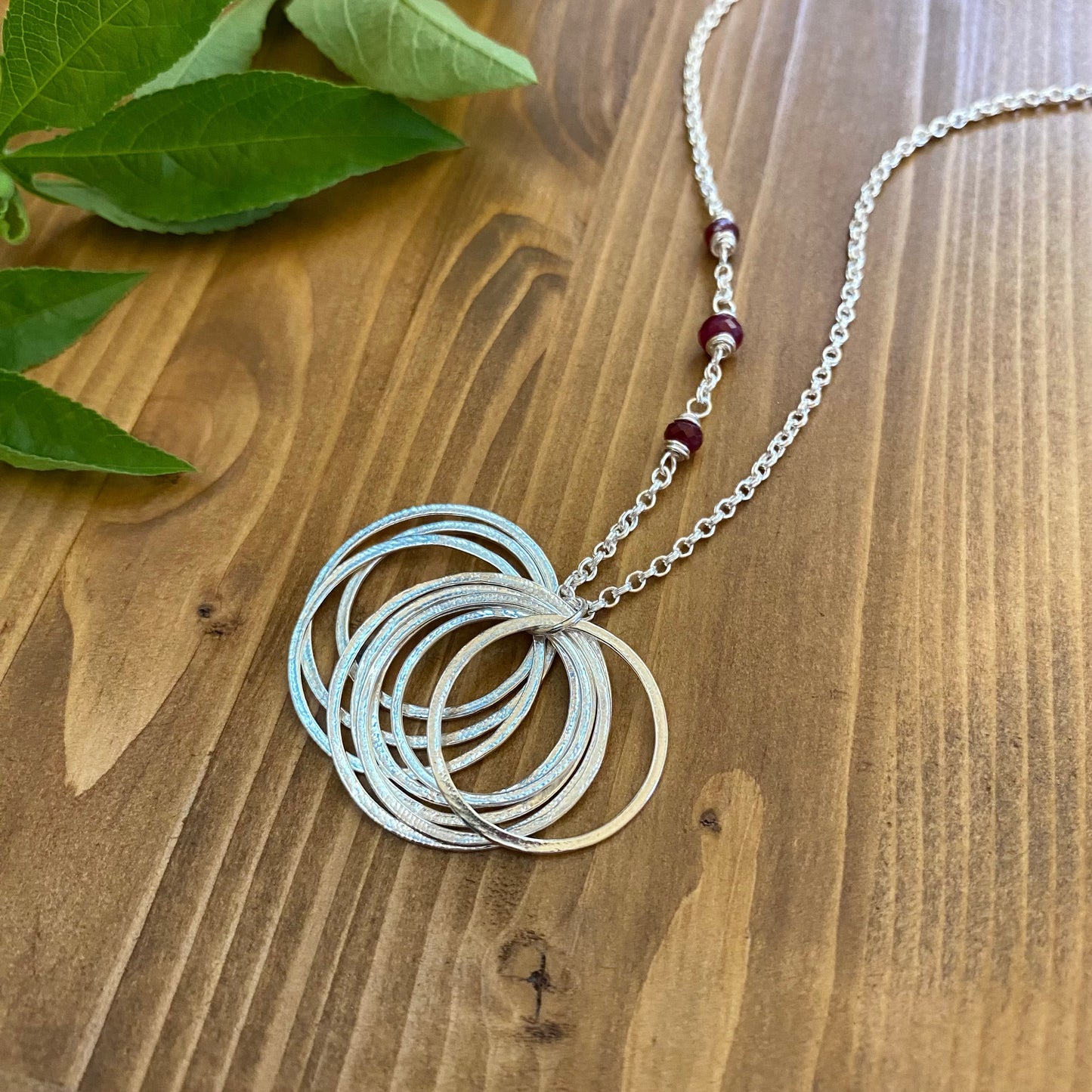 90th Birthday Necklace - Sterling Silver with Birthstones - Minimalist