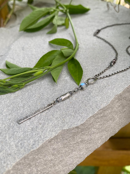 silver bar moonstone pendant necklace