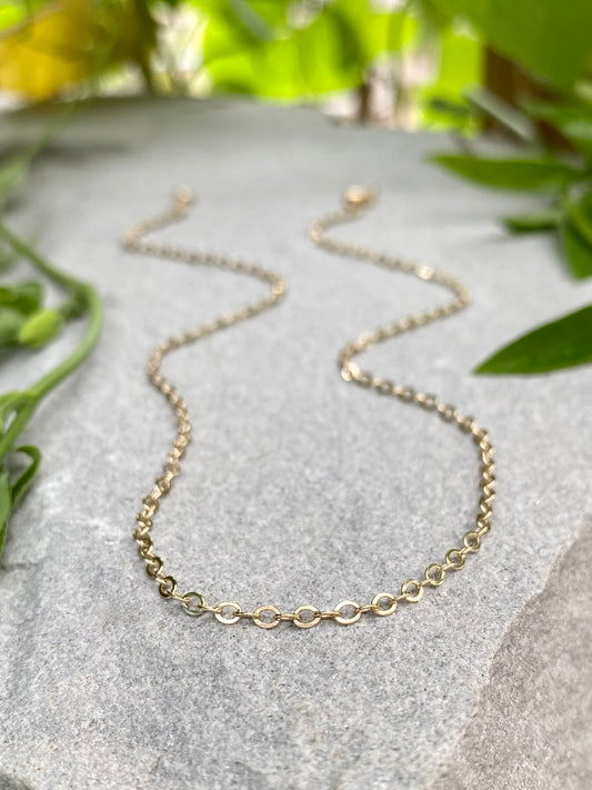 gold filled flat cable chain