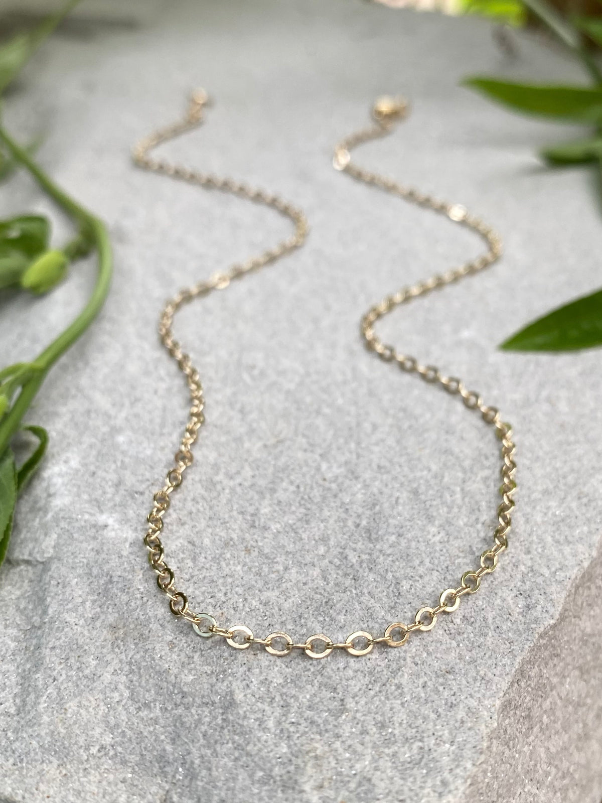 gold filled flat cable chain