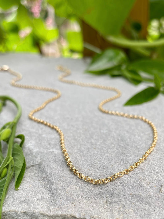 gold filled double cable chain