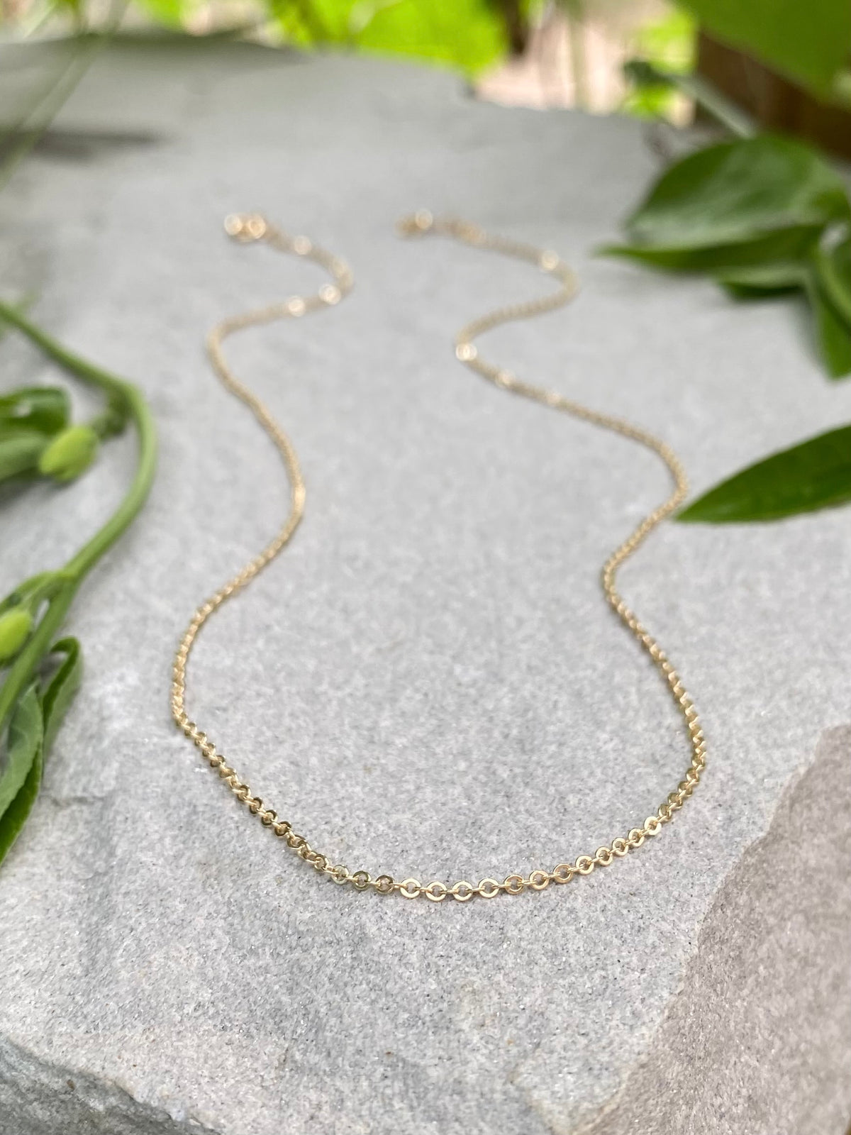 gold filled feather light chain
