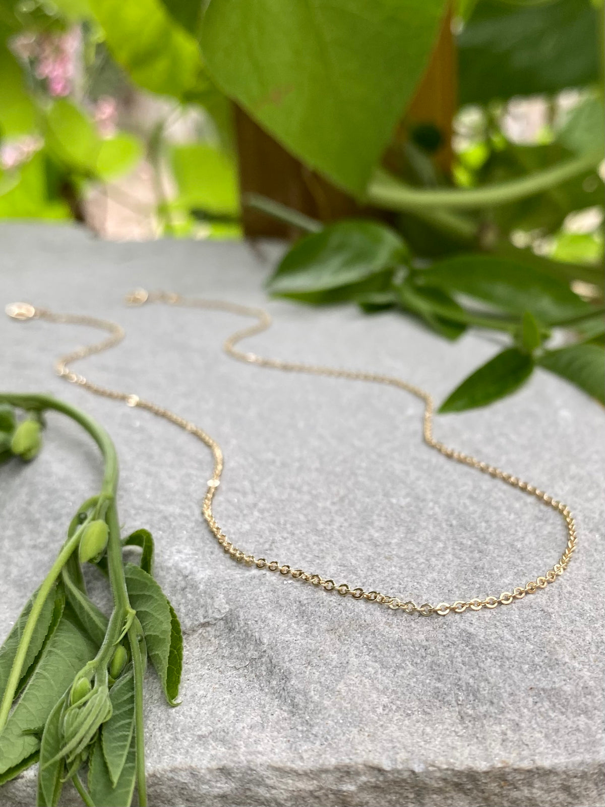 gold filled feather light chain