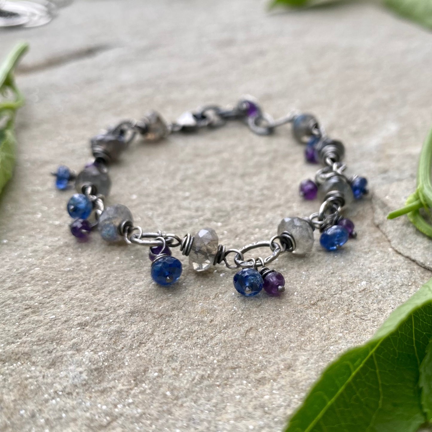 gypsy bracelet - kyanite, labradorite & amethyst