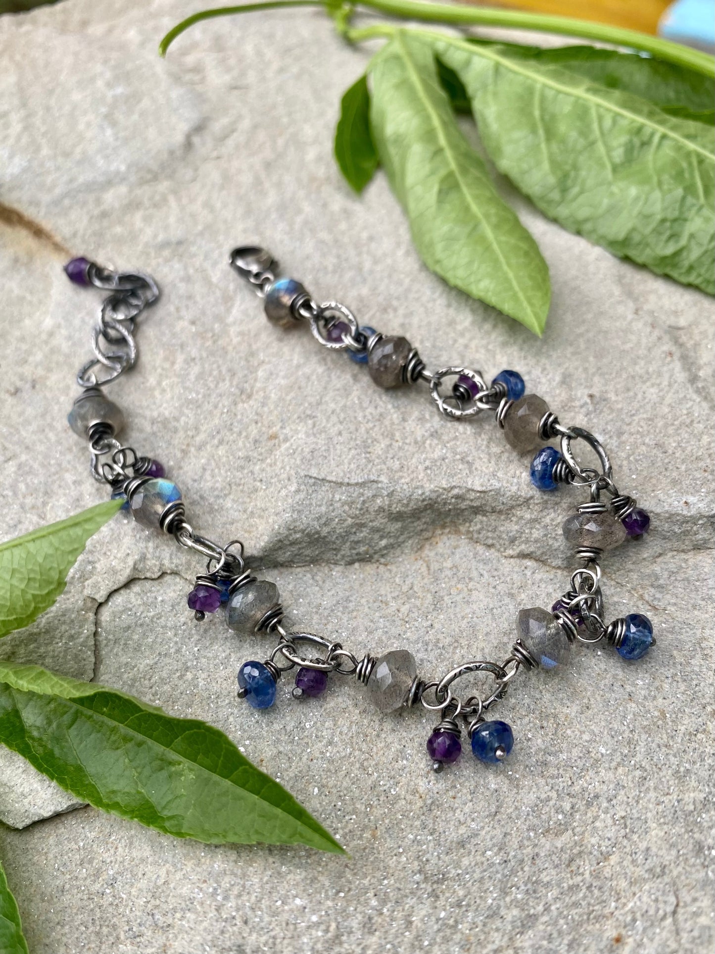 gypsy bracelet - kyanite, labradorite & amethyst