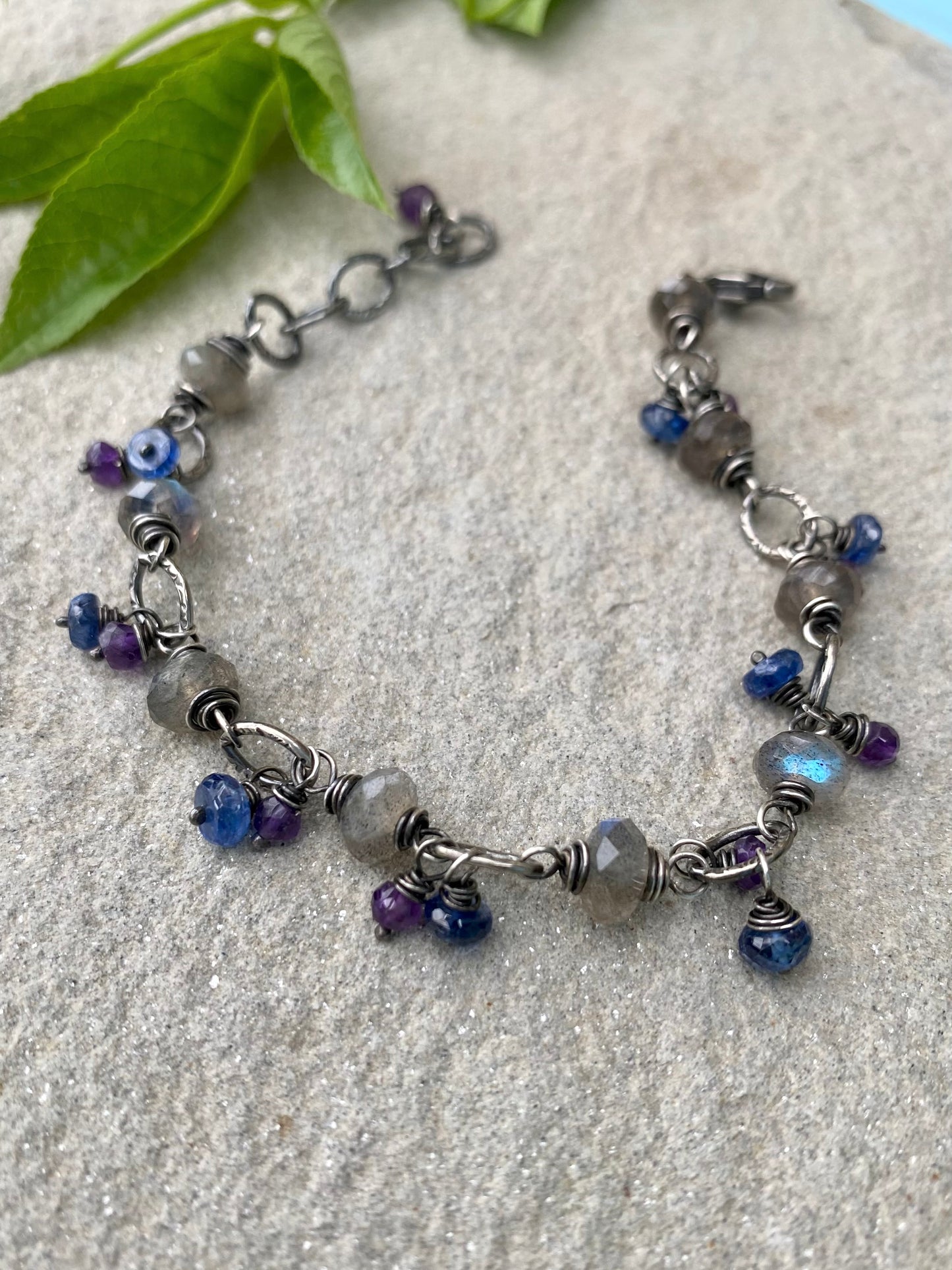 gypsy bracelet - kyanite, labradorite & amethyst
