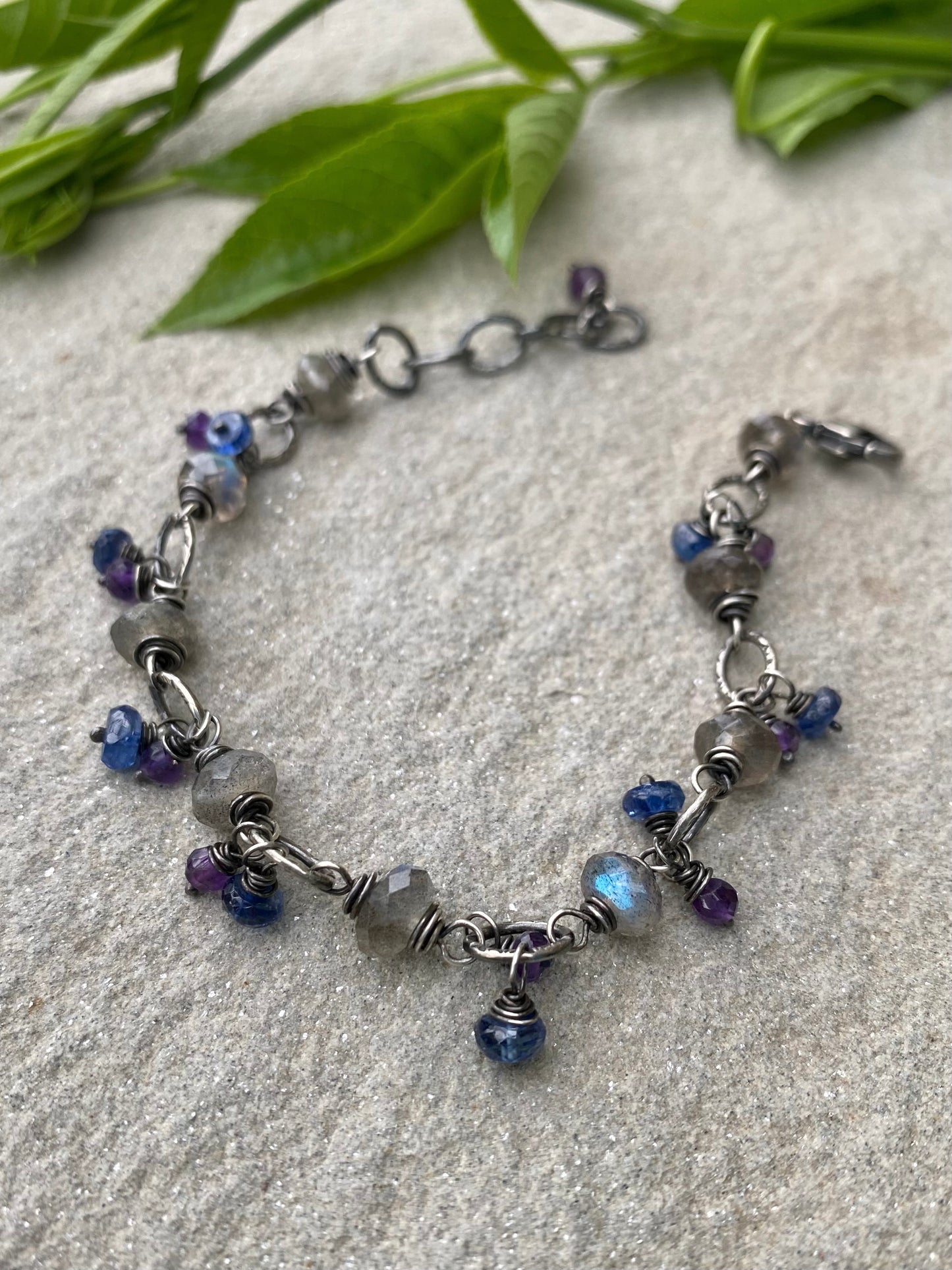 gypsy bracelet - kyanite, labradorite & amethyst