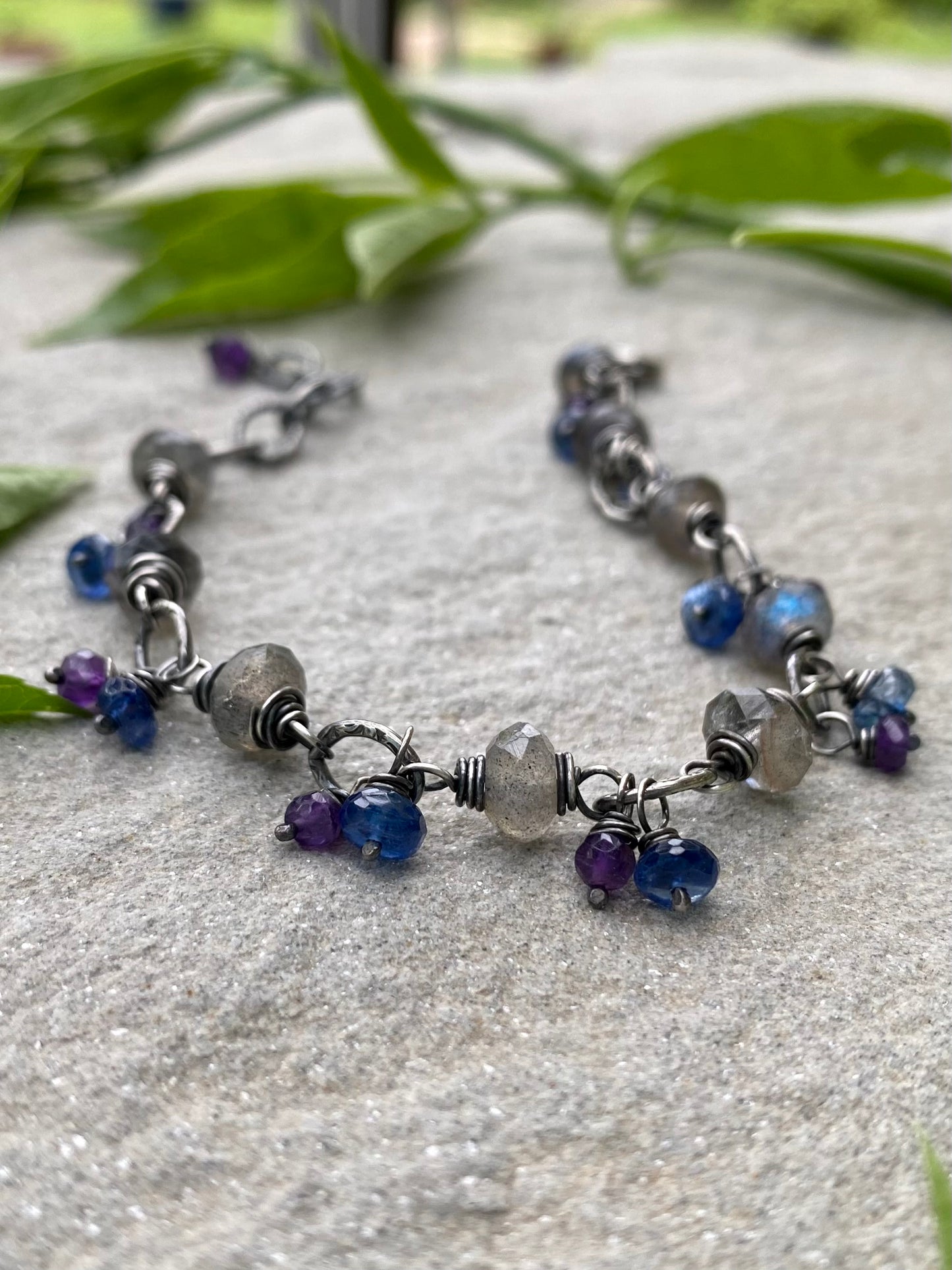 gypsy bracelet - kyanite, labradorite & amethyst
