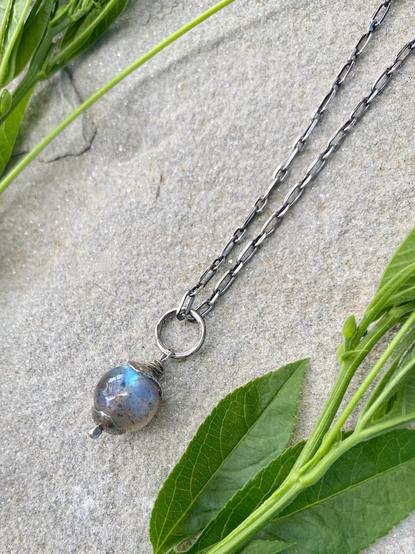labradorite orb pendant