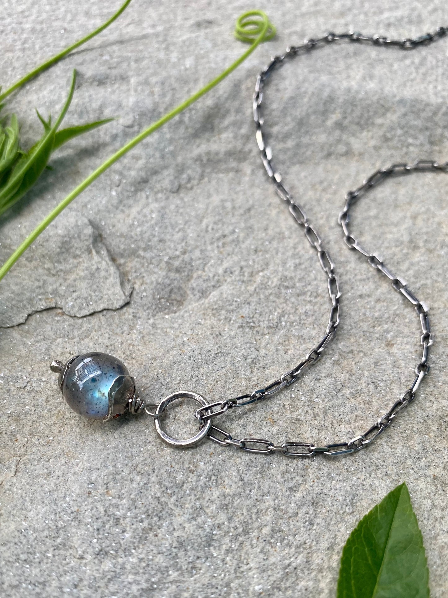 labradorite orb pendant