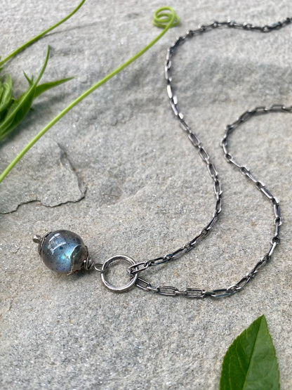 labradorite orb pendant