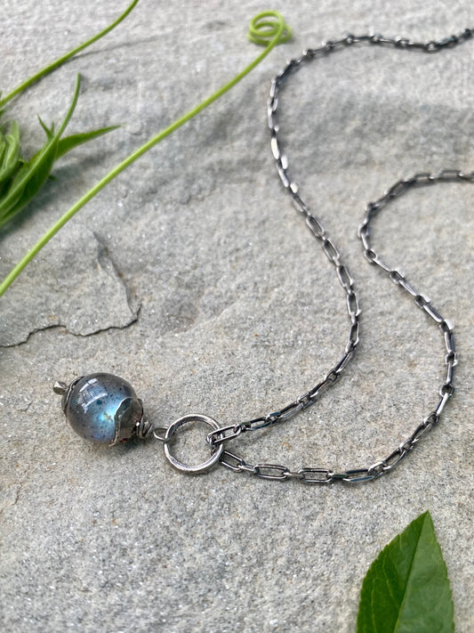 labradorite orb pendant