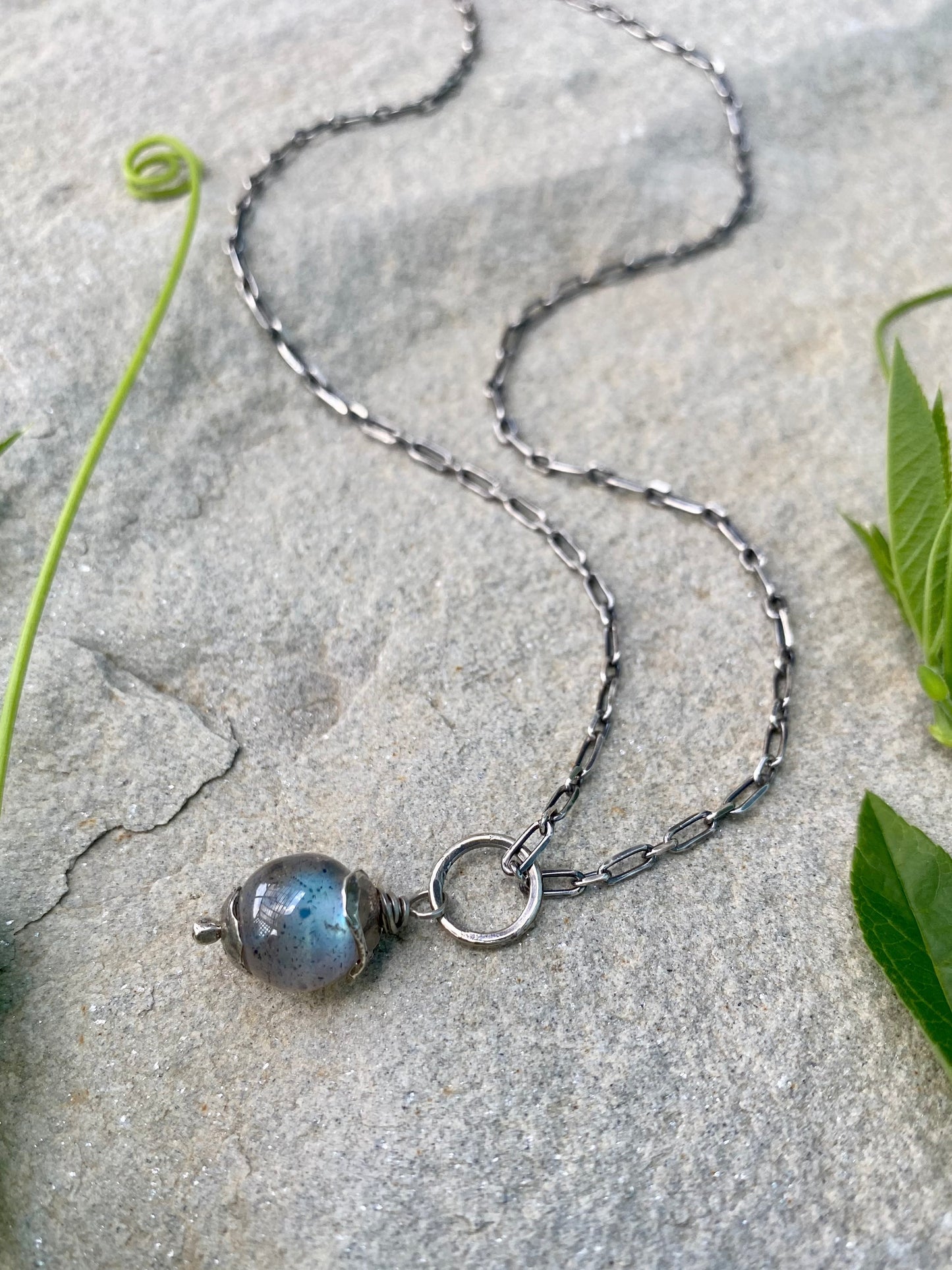 labradorite orb pendant