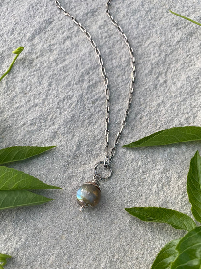 labradorite orb pendant