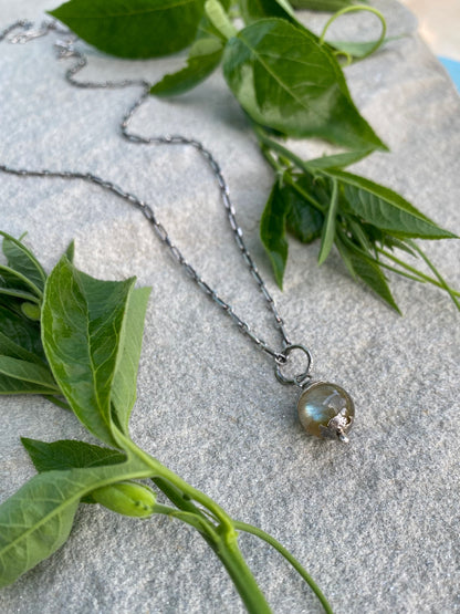 labradorite orb pendant