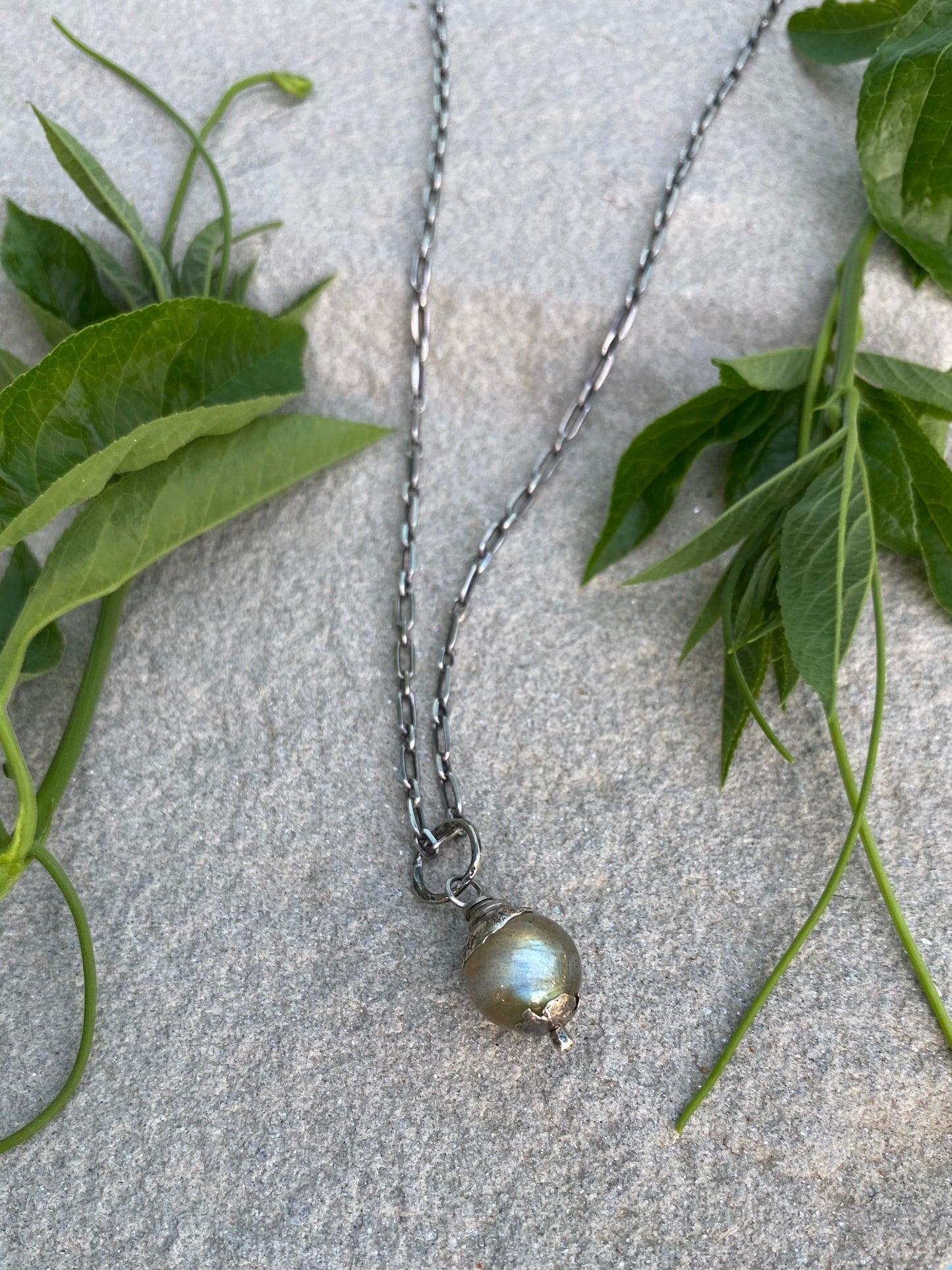 labradorite orb pendant