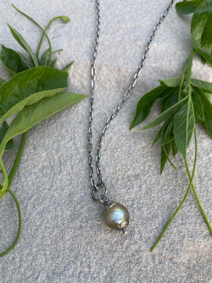 labradorite orb pendant