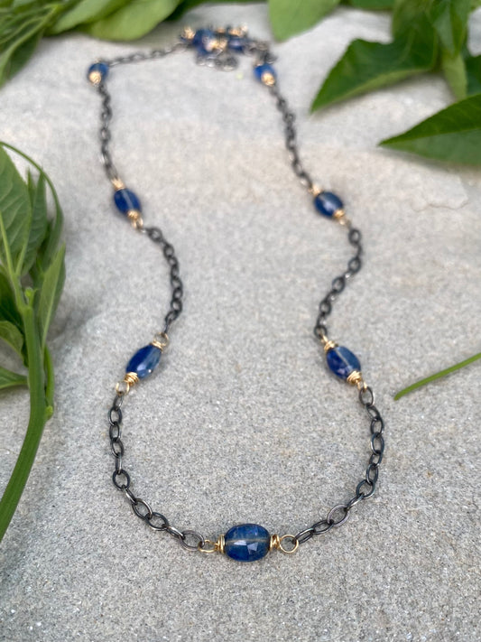 kyanite satellite necklace