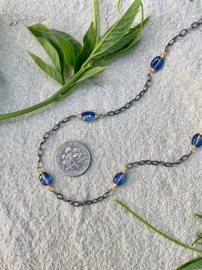 kyanite satellite necklace