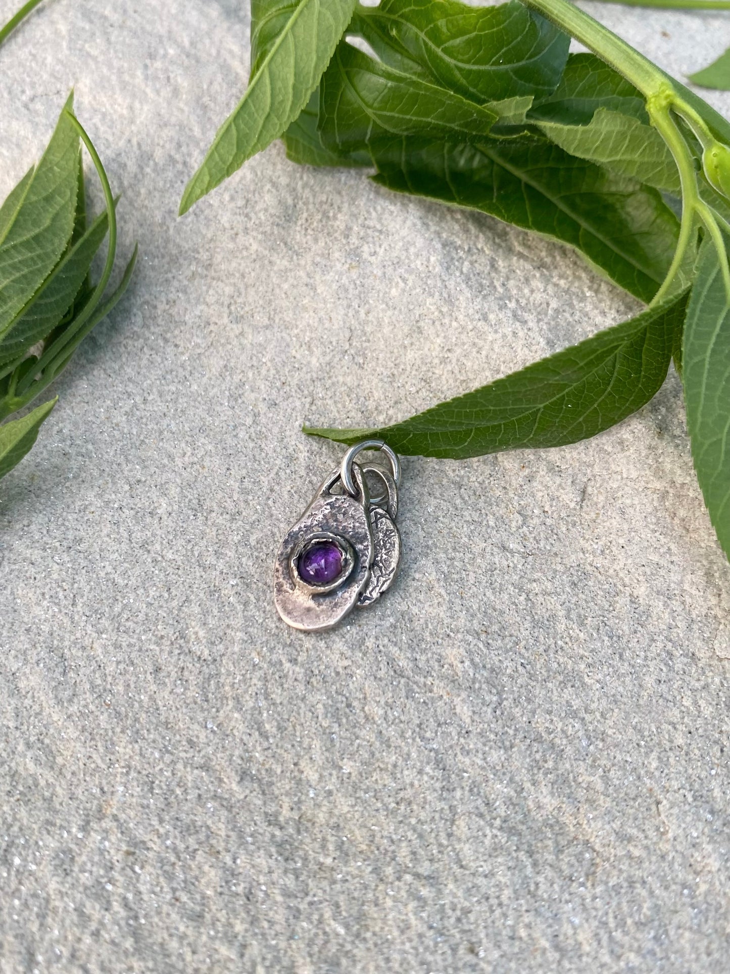 amethyst double pendant
