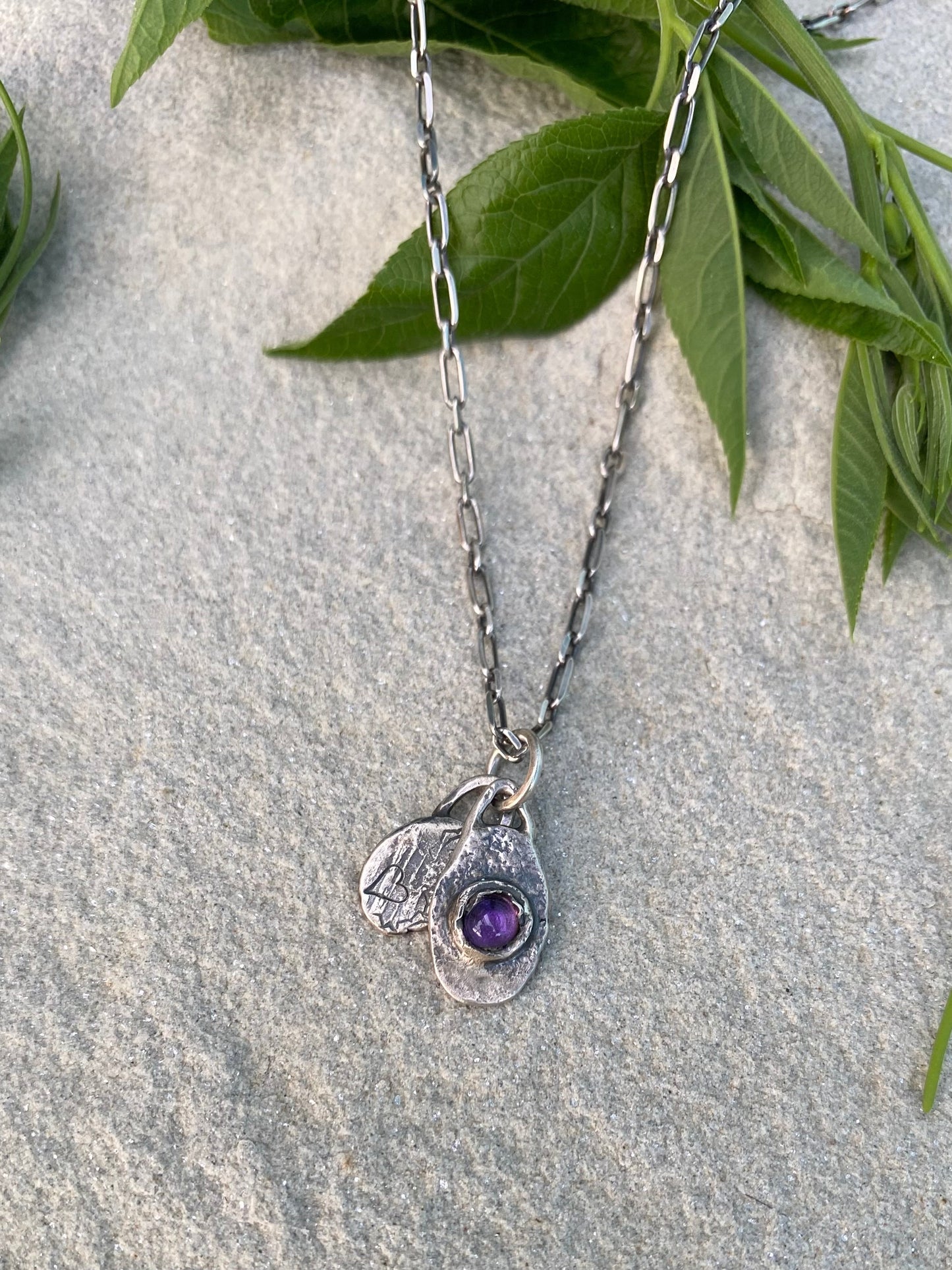 amethyst double pendant