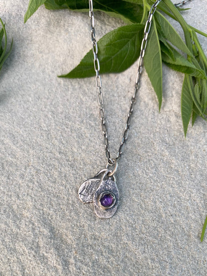 amethyst double pendant