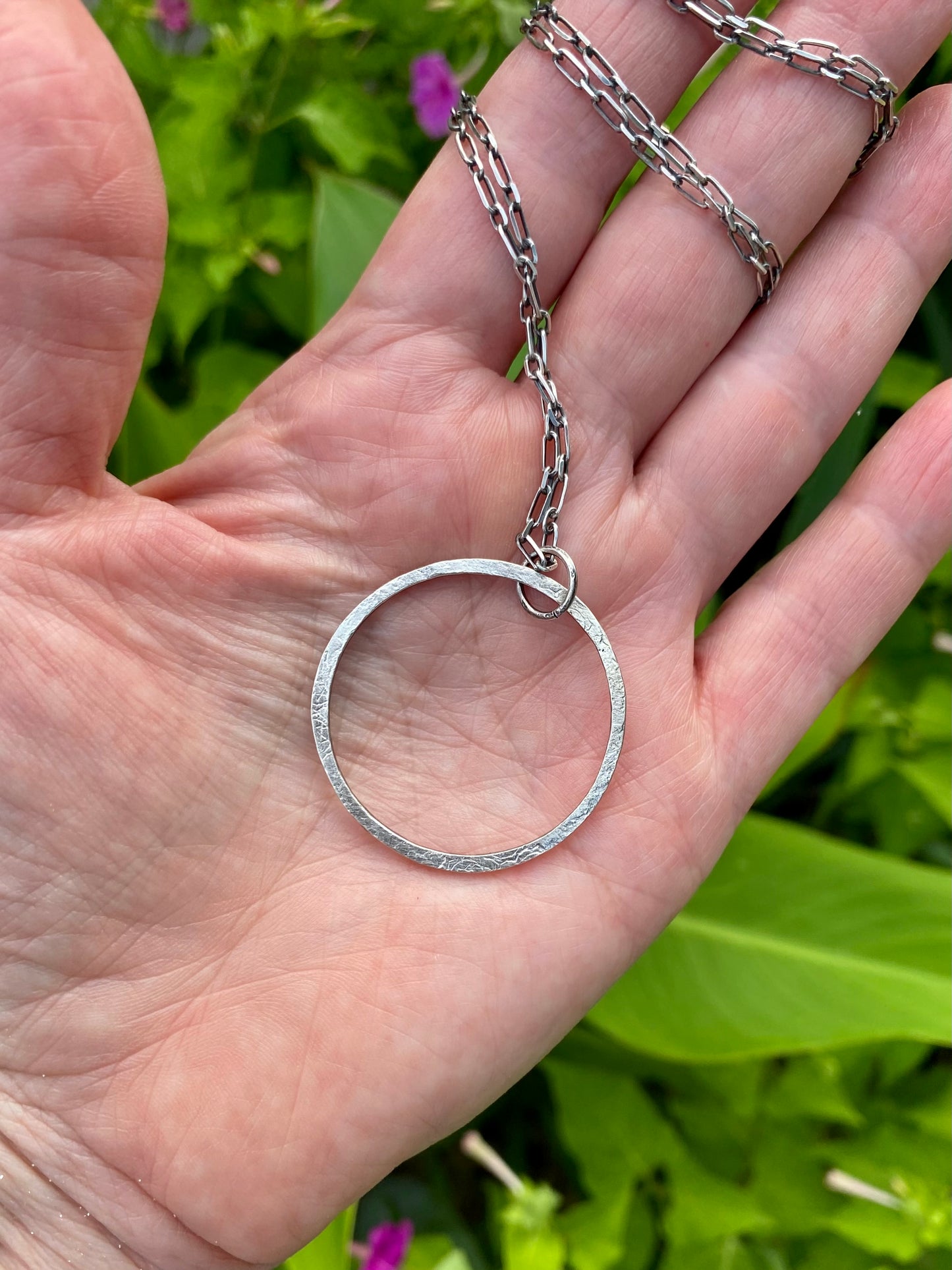 imprinted circle necklace