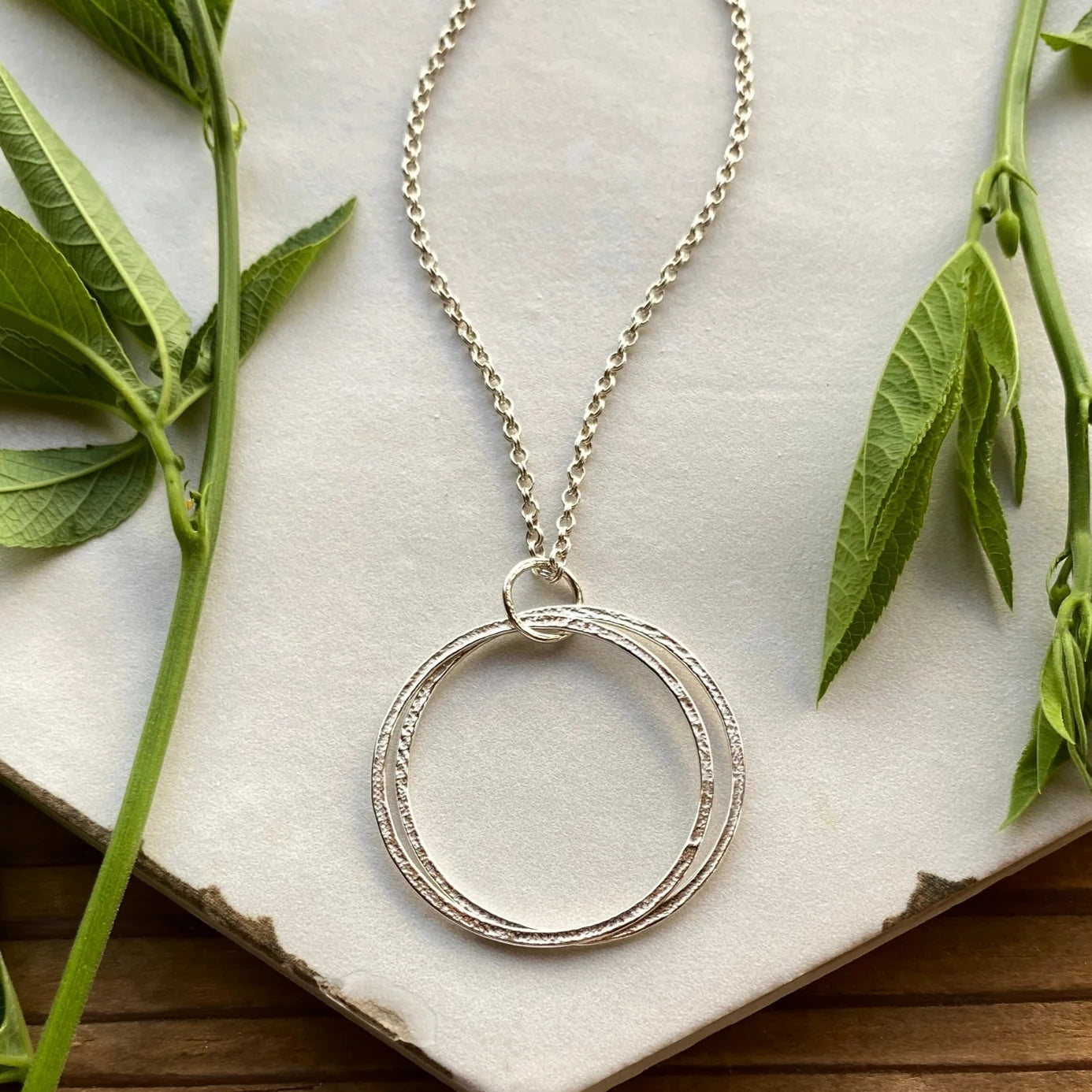 Large Sterling Silver 20th Birthday Necklace Gift for Woman Turning Twenty with 2 rings for 2 decades layered silver circles pendant, high quality milestone jewelry
