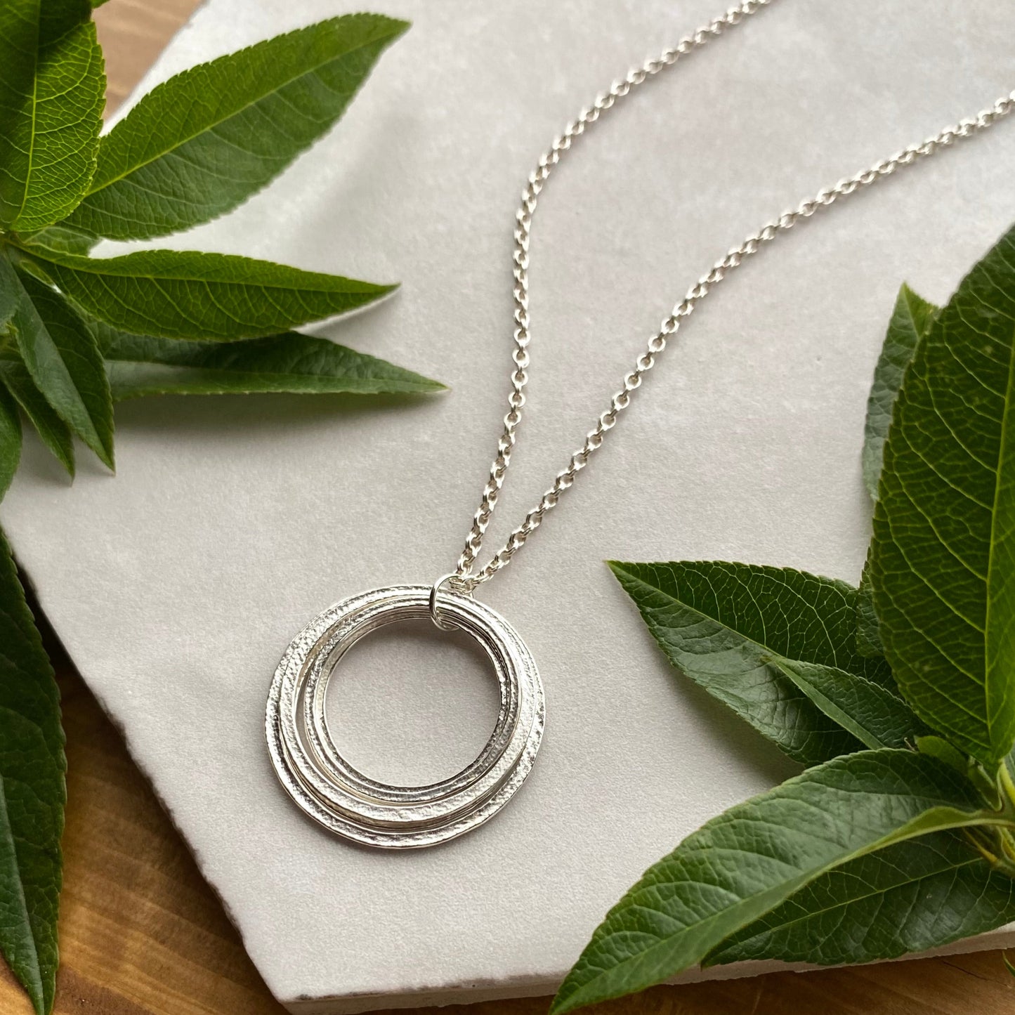 70th Birthday Necklace Gift for Woman Turning Seventy with 7 rings for 7 decades silver circles pendant, high quality milestone jewelry
