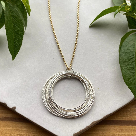 80th Birthday Necklace - Silver & Gold / Large
