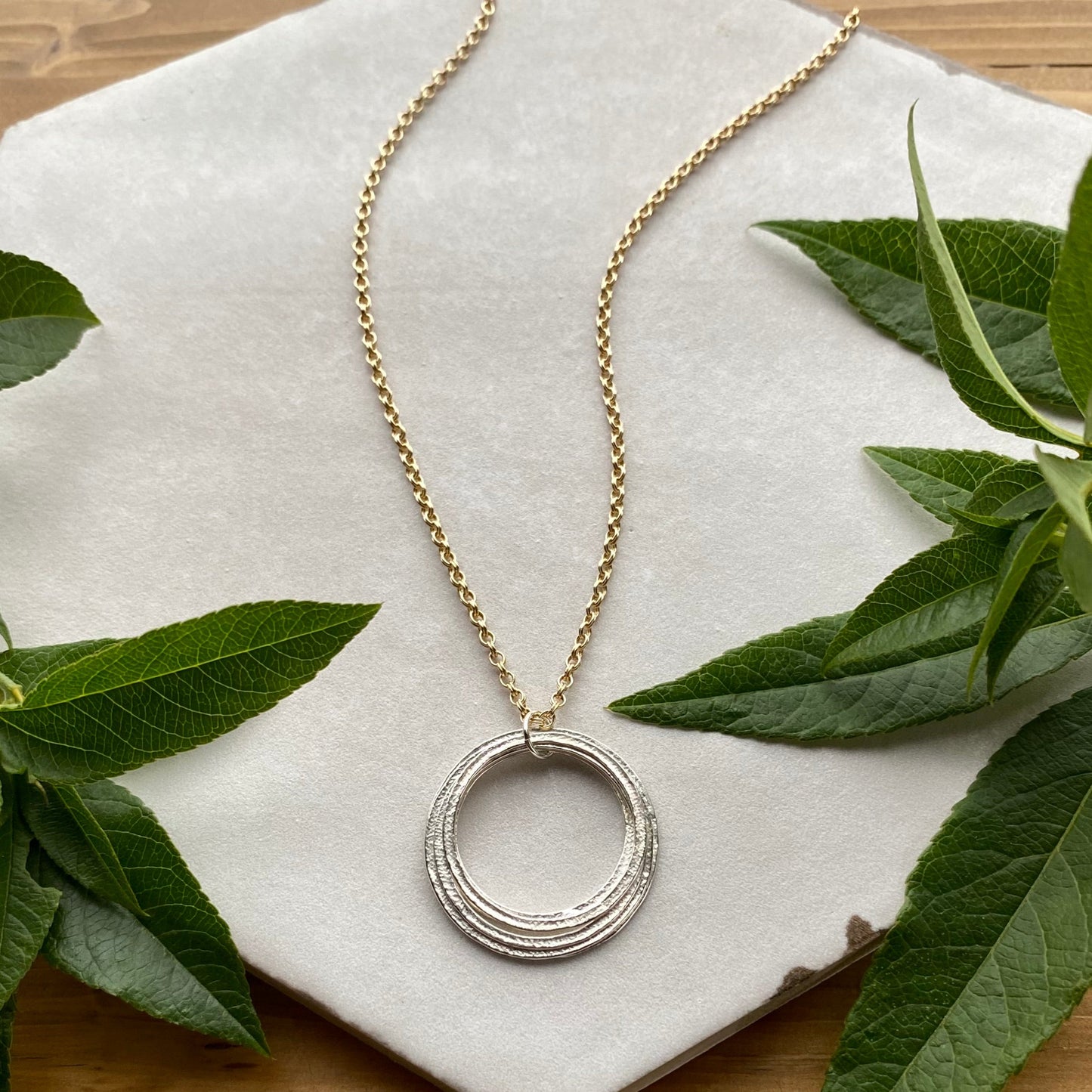 Silver & gold 60th birthday necklace gift for woman turning sixty