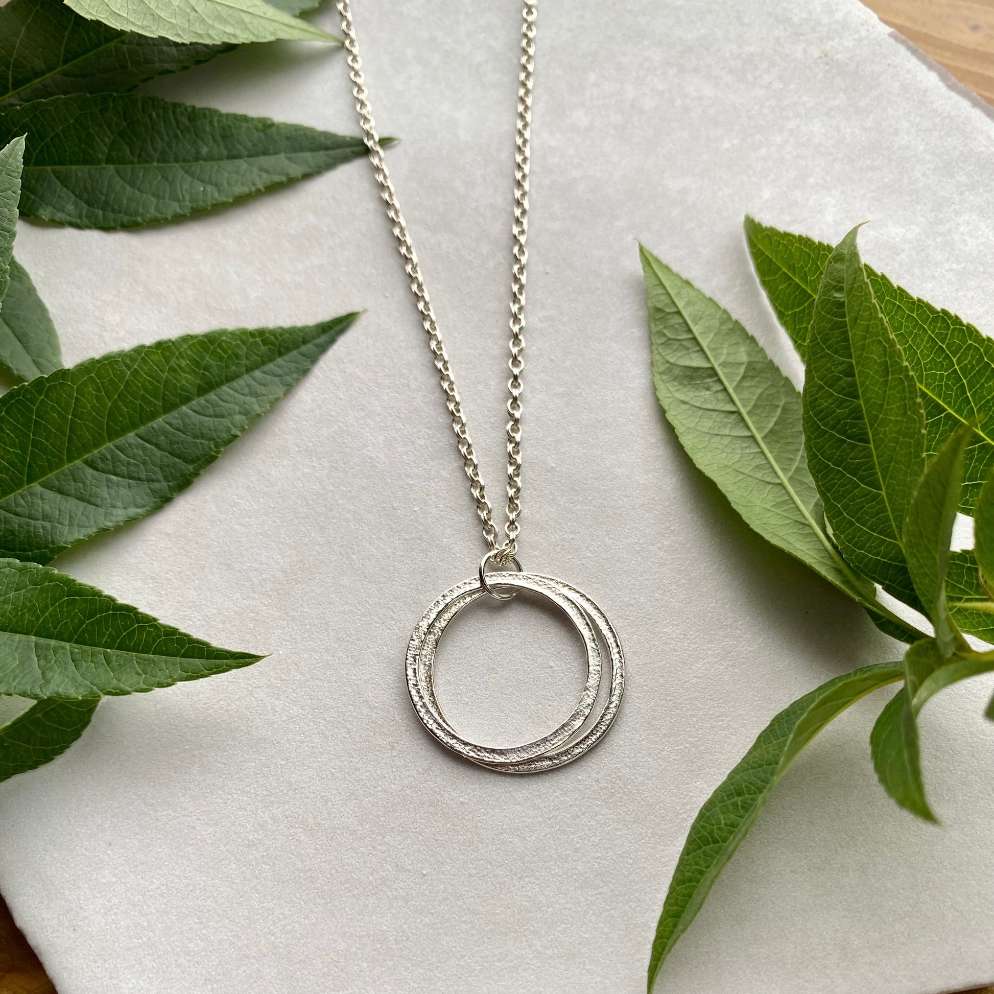 Sterling Silver 20th Birthday Necklace Gift for Woman Turning Twenty with 2 rings for 2 decades layered sterling silver circles pendant, high quality milestone jewelry