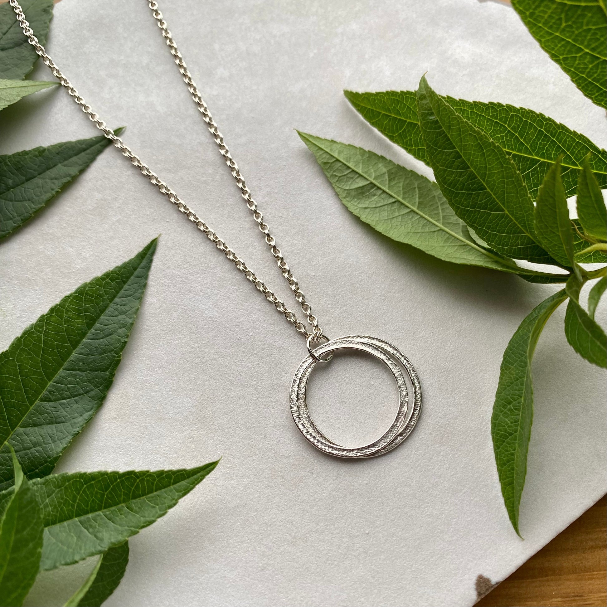 Sterling Silver 20th Birthday Necklace Gift for Woman Turning Twenty with 2 rings for 2 decades layered sterling silver circles pendant, high quality milestone jewelry