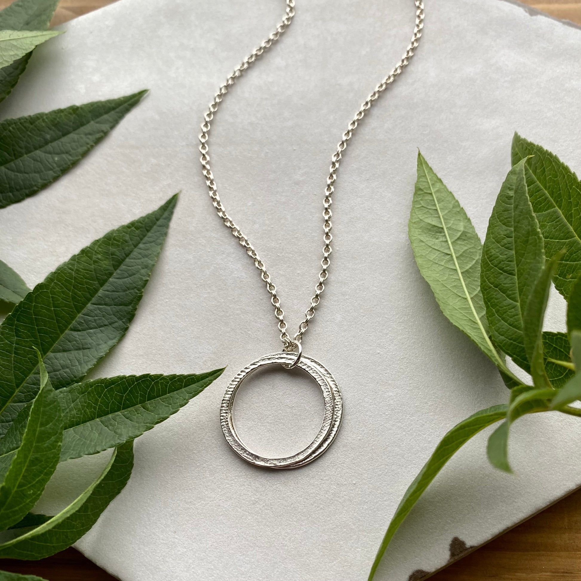 Sterling Silver 20th Birthday Necklace Gift for Woman Turning Twenty with 2 rings for 2 decades layered sterling silver circles pendant, high quality milestone jewelry