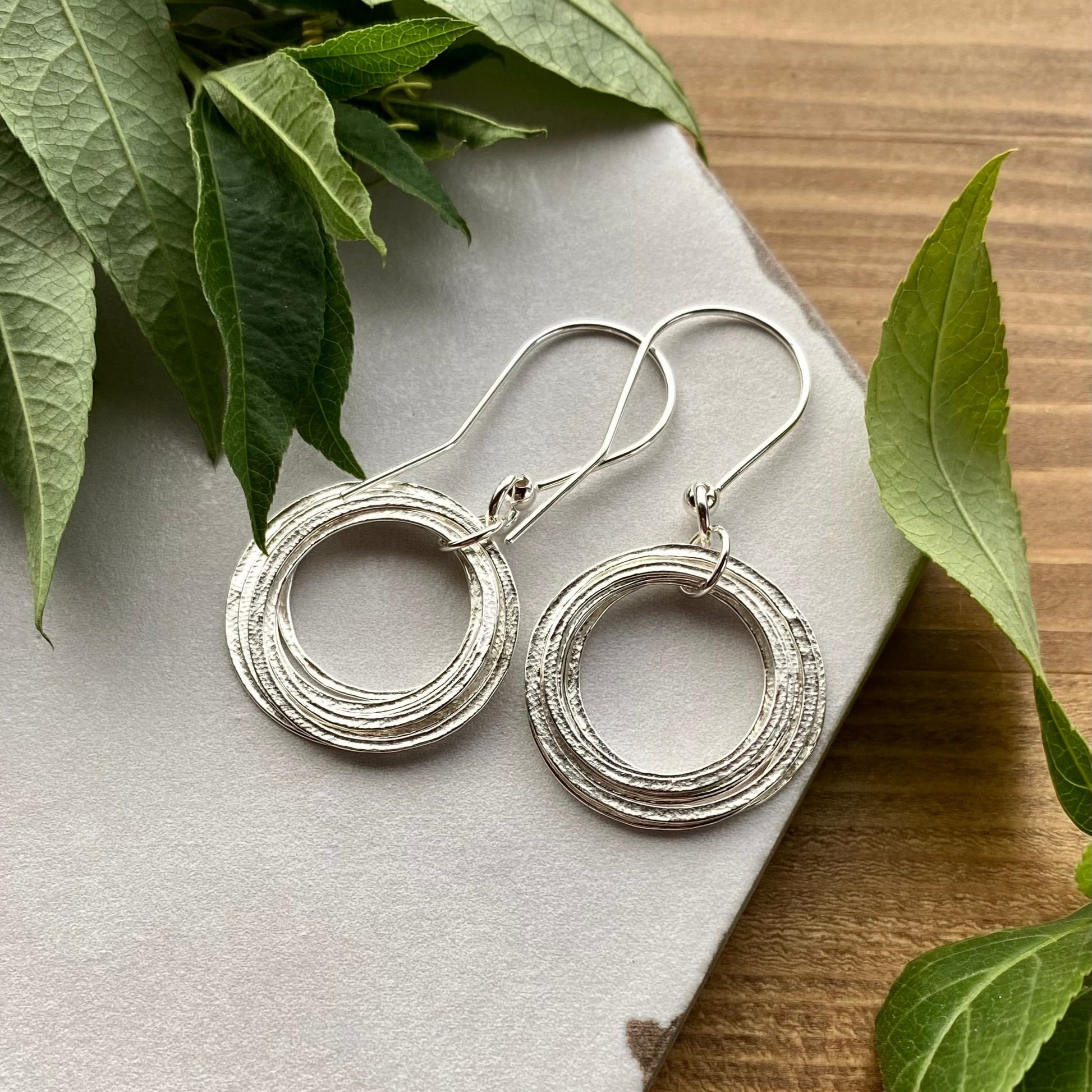 Sterling Silver 80th Birthday Earrings, 8 Circles for 8 Decades