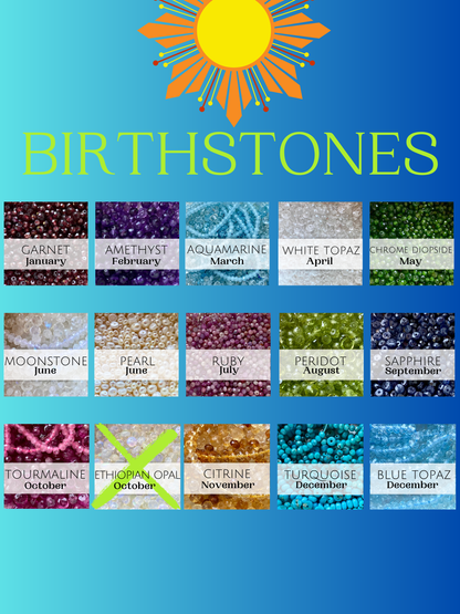 beaded birthstone pendants