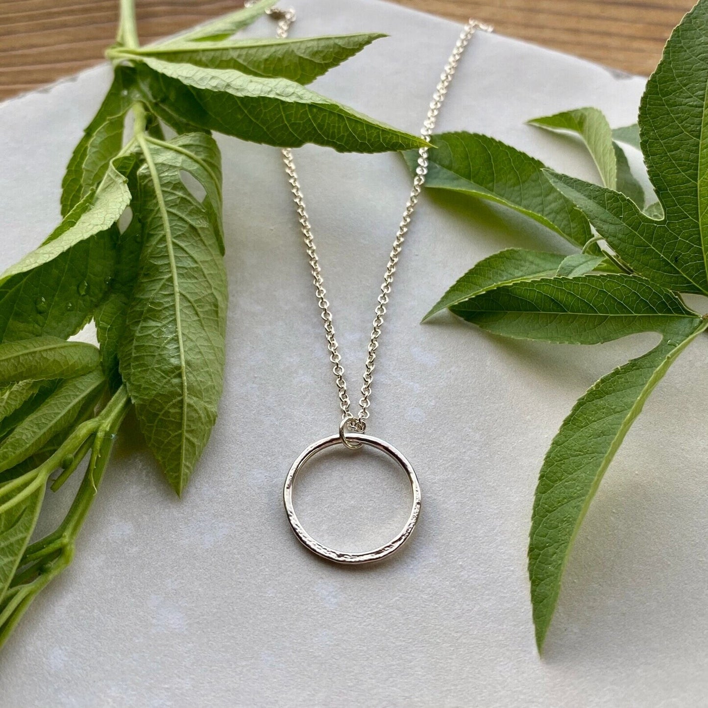 Minimalist Organic Circle Necklace