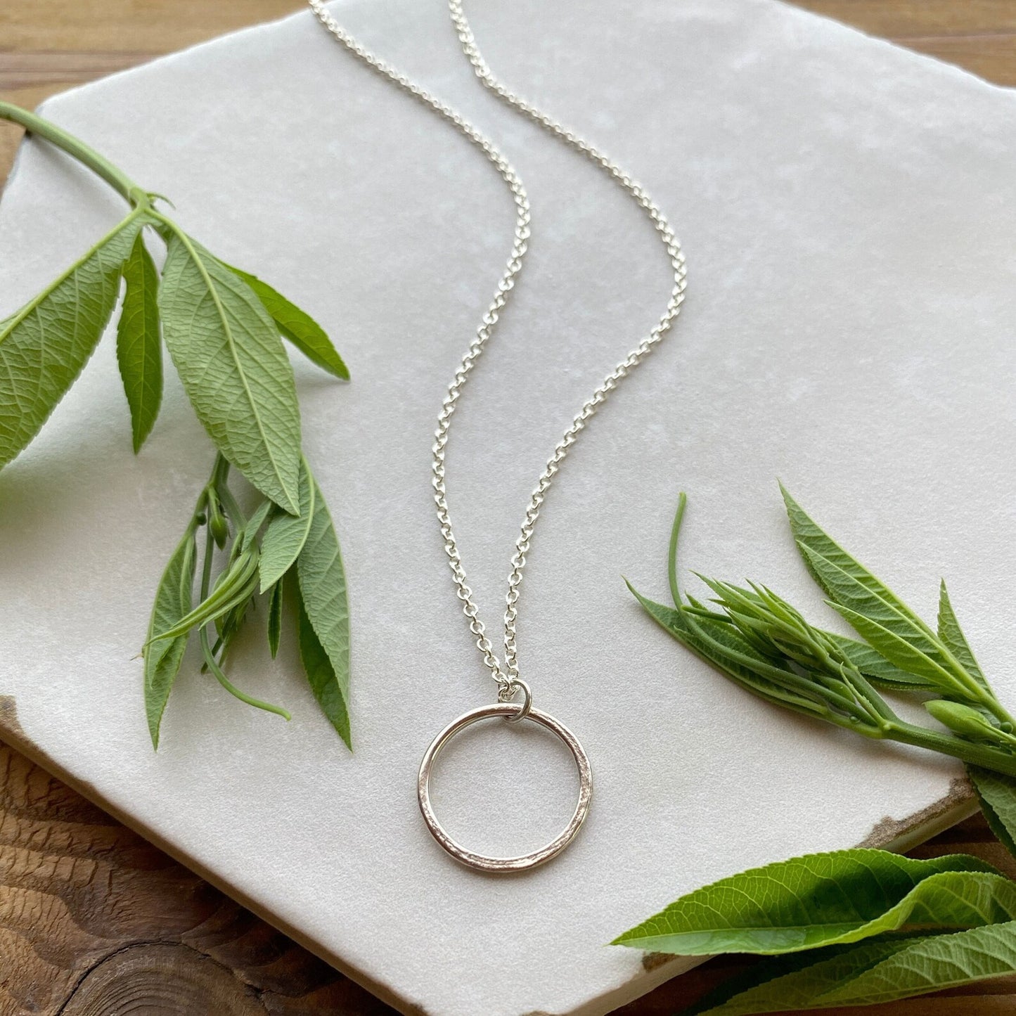 Minimalist Organic Circle Necklace