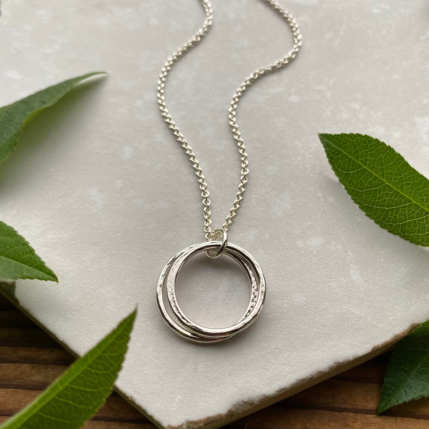 Sterling Silver Double Circle Necklace