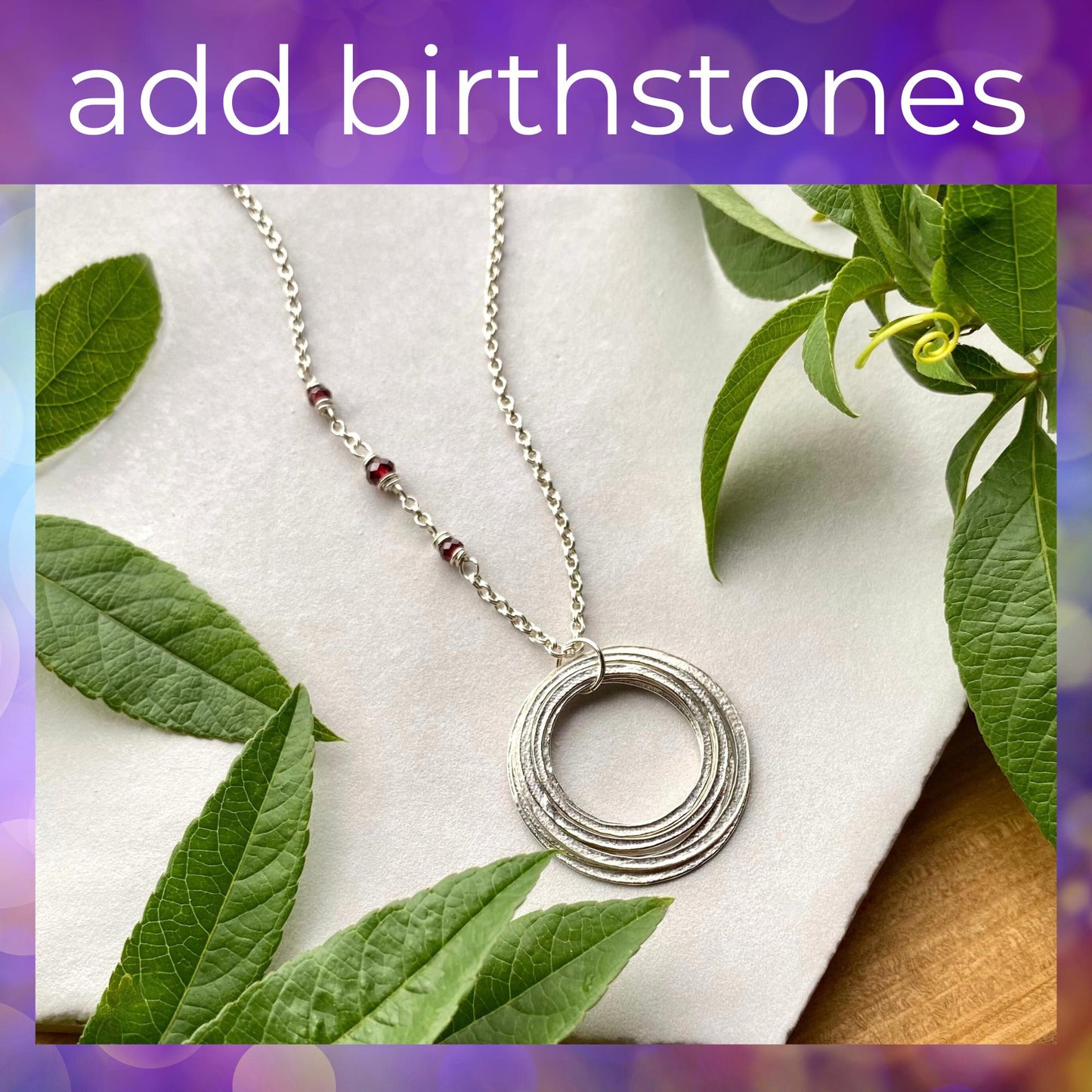 90th Birthday Necklace Gift for Woman Turning Nine Decades, Sterling Silver Milestone Necklace with Birthstones