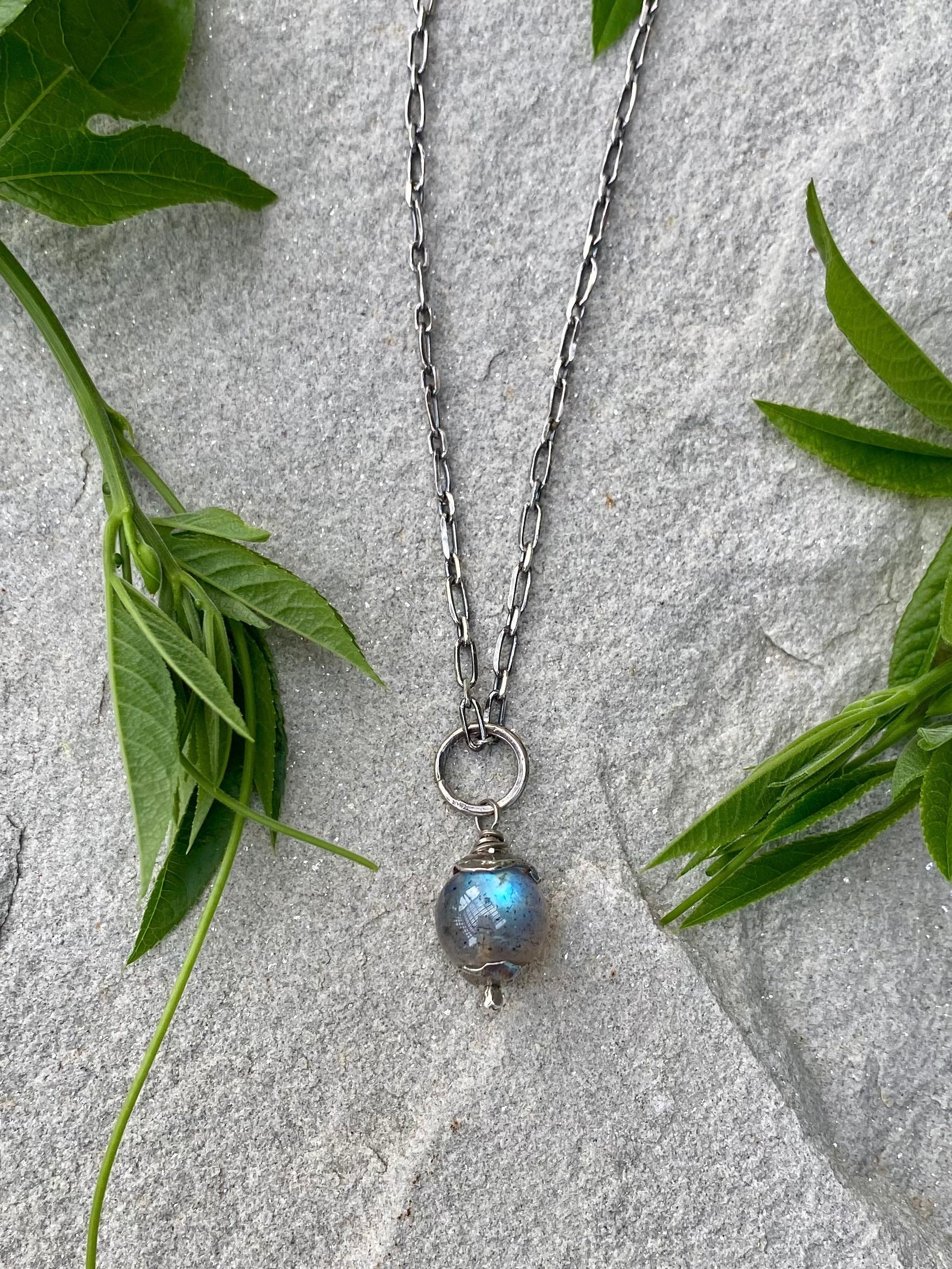 magical sterling silver labradorite necklace charm