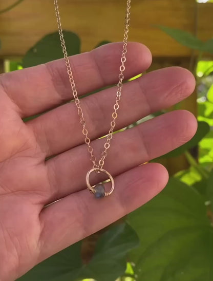 labradorite ring charm