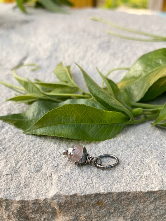tiny rose quartz pendant