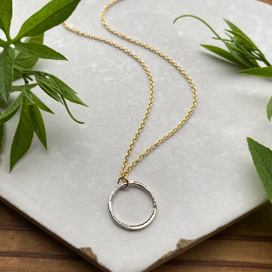 Mixed Metal Organic Circle Necklace