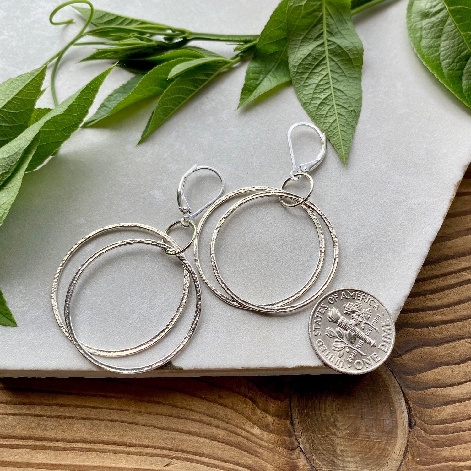 size reference for hoop earrings from Amy Friend