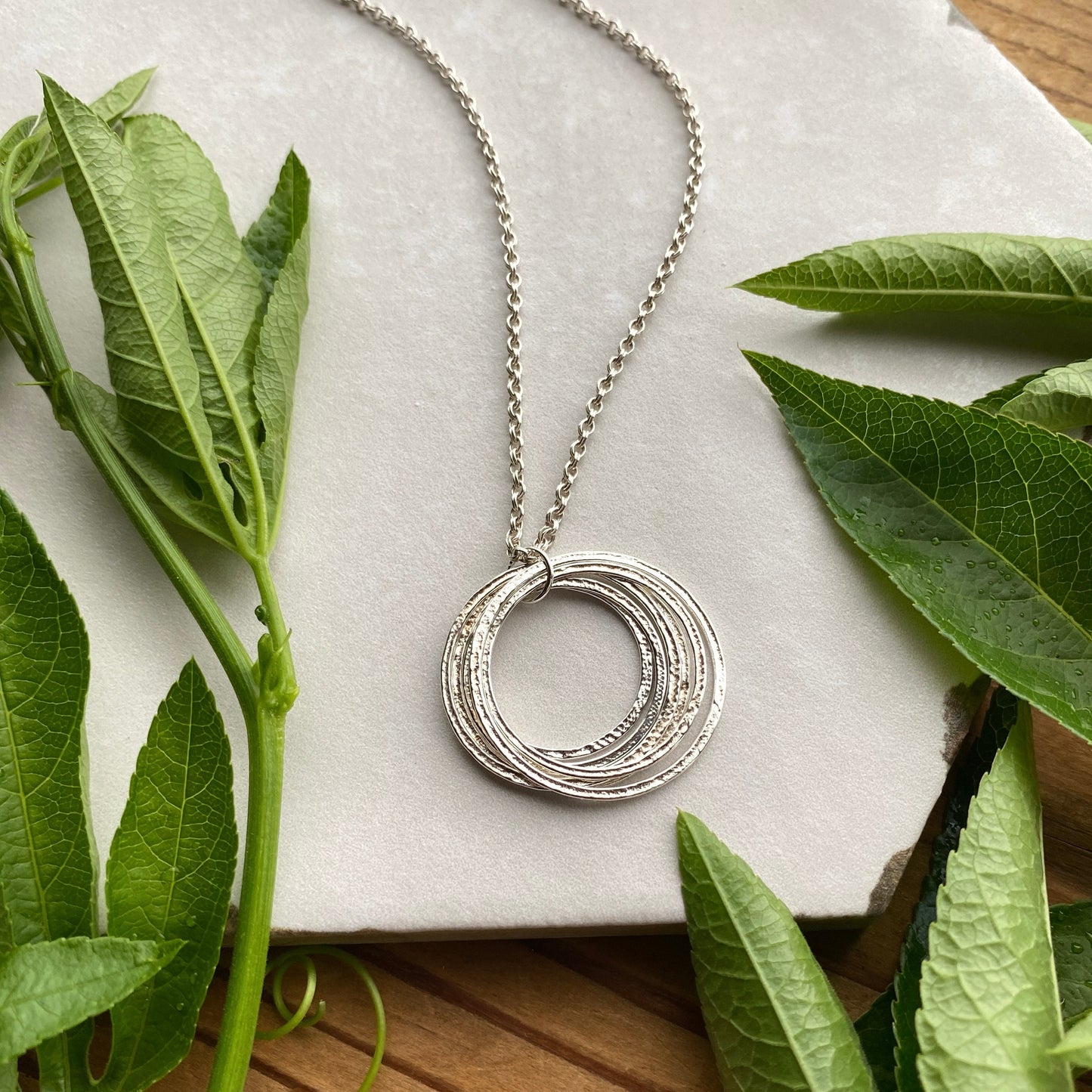 Silver 6 Circle Necklace