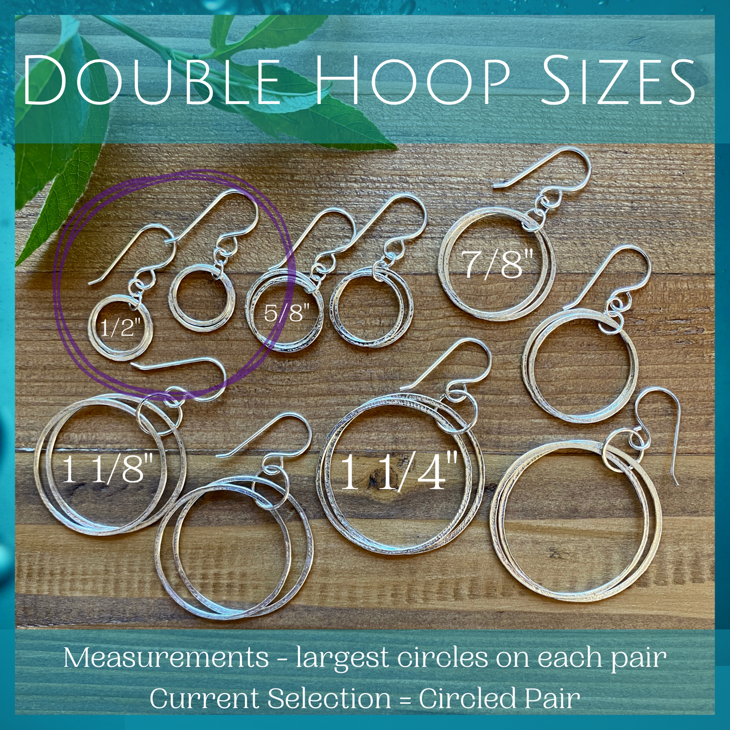 Minimalist Sparkly Double Hoop Earrings - 1/2"